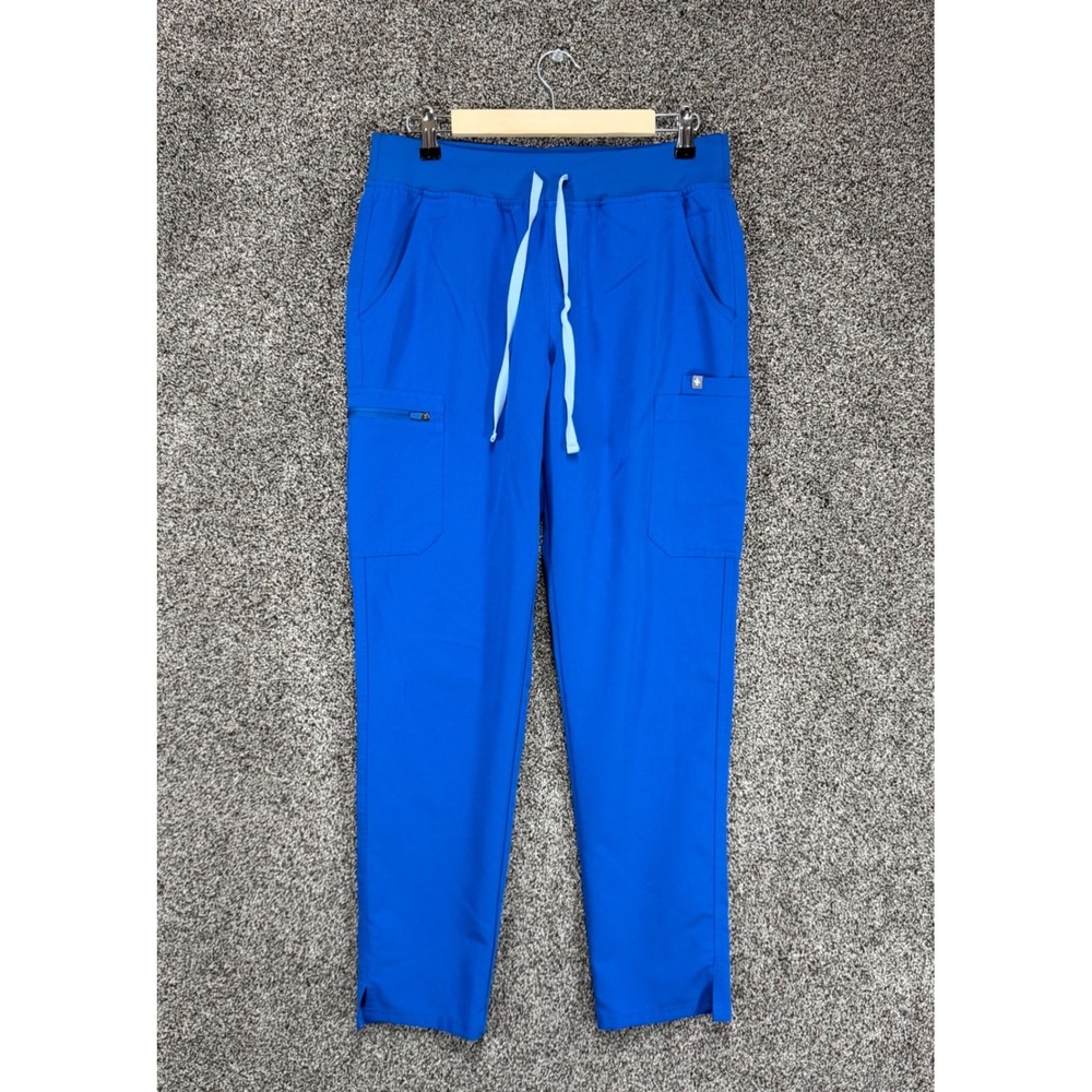 Figs Yola Yoga Scrub Pants Womens MT/31 Tall Skinny Fit Blue Performance Stretch